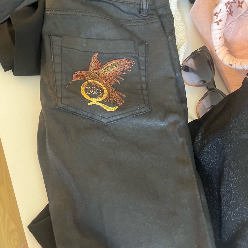 Vintage Alexander McQueen black denim pants with back embroidery - Picture 8 of 13